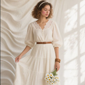 Soft Cotton Poly Blend Fabric 112GSM Skin Friendly Fabric For Casual Dresses