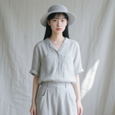 120GSM Eco Friendly Fabric 55% Ramie 45% Adhesive Sustainable Clothing Fabric 140CM Width