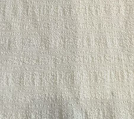 অফ হোয়াইট পলিয়েস্টার সোয়েটশার্ট ফ্যাব্রিক হালকা ওজনের ক্যাজুয়াল পরিধানের কাপড় ৭৬ জিএসএম