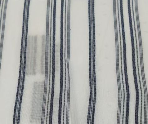 Striped Woven Shirt Fabric 154GSM Human Silk Cotton Blend Fabric Lightweight