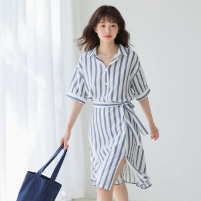 Striped Woven Shirt Fabric 154GSM Human Silk Cotton Blend Fabric Lightweight