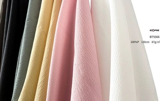 Fluffy texture Polyester Yarn Fabric 87GSM Comfortable Soft Shirt Fabric