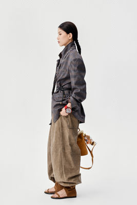 New Autumn And Winter Aluminum Wire Edge Wrapped Suit Jacket With High Waist For Slimming And Retro Style Loose Dad Pants