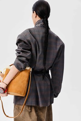 New Autumn And Winter Aluminum Wire Edge Wrapped Suit Jacket With High Waist For Slimming And Retro Style Loose Dad Pants