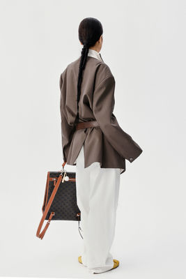 New Autumn And Winter Color Blocked Double Collar Suit Jacket