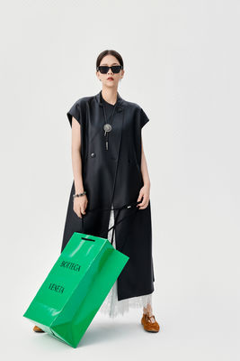 Autumn And Winter New PU Long Waisted Vest White Lace Wide Leg Pants