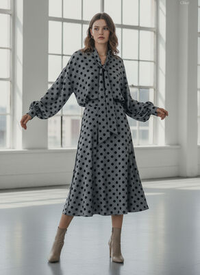 Spring And Autumn New Style 65% Polyester 35% Cotton Artistic Wave Dot Fringe Jacquard Fabric 152CM 148G/M ²