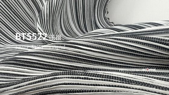 100% Polyester Black And White Striped Fabric 63GSM Suit Clothing Fabric