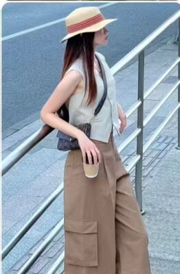 Summer Korean Style 100% Polyester Fabric  Weight 155 ± 5g  Width 148cm.New Versatile Casual Clothing For Daily Wear.