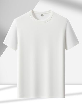 1280 Summer Hot 210G 94% Polyester Fiber 6% Spandex Men's Clean Round Neck Slimming Top