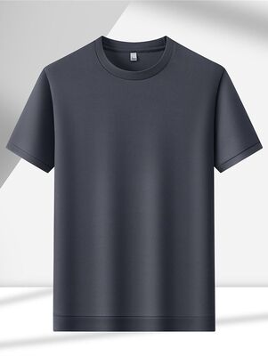 1282  summer hot item 210G 94% polyester fiber 6% spandex light luxury ice feeling short sleeved men's short sleeved T-shirt