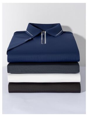 1296 Summer new 210G 94% polyester fiber 6% spandex POLO shirt 10A antibacterial men's seamless T-shirt