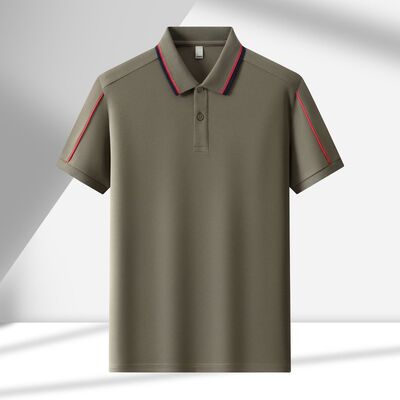 2177 summer hot item 200g 100% polyester fiber imitation cotton round bead moisture wicking men's T-shirt