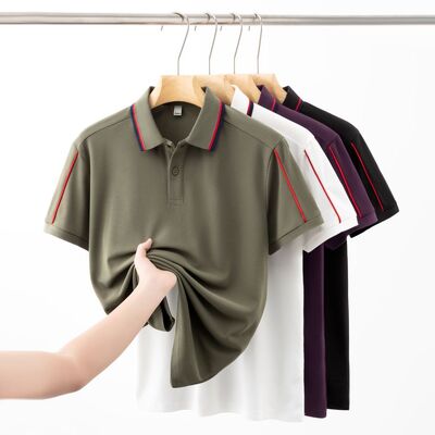 2177 summer hot item 200g 100% polyester fiber imitation cotton round bead moisture wicking men's T-shirt