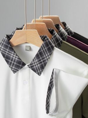 2175 Summer Hot Item 200g 100% Polyester Fiber Fashionable Imitation Cotton Round Bead Men's Polo Shirt