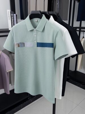 2185 Summer Hot Item 200g 100% Polyester Fiber
First Line Removal Of Labels, Fashionable And Simple Splicing POLO Shirt