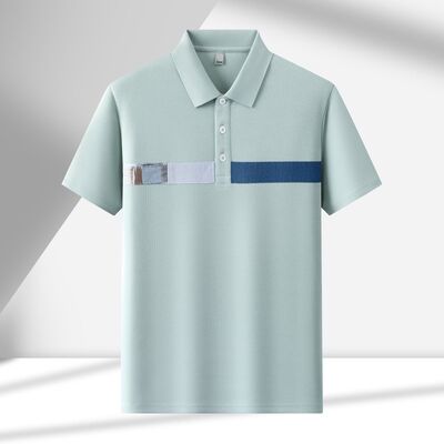 2185 Summer Hot Item 200g 100% Polyester Fiber
First Line Removal Of Labels, Fashionable And Simple Splicing POLO Shirt