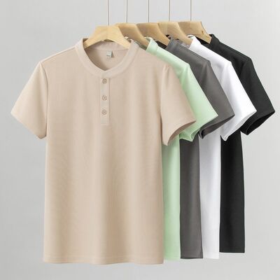 2198 Summer Hot Item 200g 100% Polyester Fiber Men's Cotton Comfortable Polo Shirt