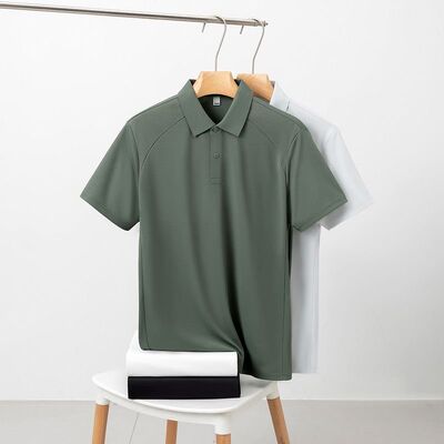 2778 Summer hot 195g 100% polyester fiber comfortable ice silk men's polo shirt