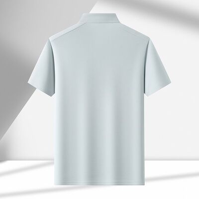 2786Summer new 195g 100% polyester fiber fashionable men's commuting ice silk polo shirt
