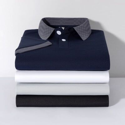 2806 Summer new 170g 75.4% polyester fiber 19.4% cotton 1.8% acetate fiber 1.2% linen 1.1% mulberry silk 1.1% copper ammonia fiber fashionable men's cool antibacterial T-shirt