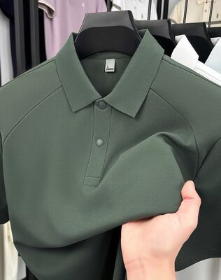 2778 Summer hot 195g 100% polyester fiber comfortable ice silk men's polo shirt