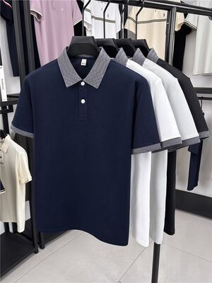 2806 Summer new 170g 75.4% polyester fiber 19.4% cotton 1.8% acetate fiber 1.2% linen 1.1% mulberry silk 1.1% copper ammonia fiber fashionable men's cool antibacterial T-shirt