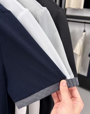 2806 Summer new 170g 75.4% polyester fiber 19.4% cotton 1.8% acetate fiber 1.2% linen 1.1% mulberry silk 1.1% copper ammonia fiber fashionable men's cool antibacterial T-shirt