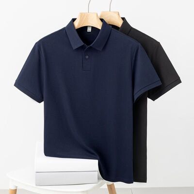 2832 Summer New Arrival 170g 75.4% Polyester 19.4% Cotton 1.8% Viscose 1.2% Linen 1.1% Silk 1.1% Rayon Polo Shirt Solid Color Korean Style Trendy T-Shirt
