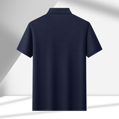 2835 Summer New Item 170g 75.4% Polyester Fiber 19.4% Cotton 1.8% Acetate Fiber 1.2% Linen 1.1% Mulberry Silk 1.1% Copper Ammonia Fiber Business Casual Lapel Polo Shirt Elastic T-shirt