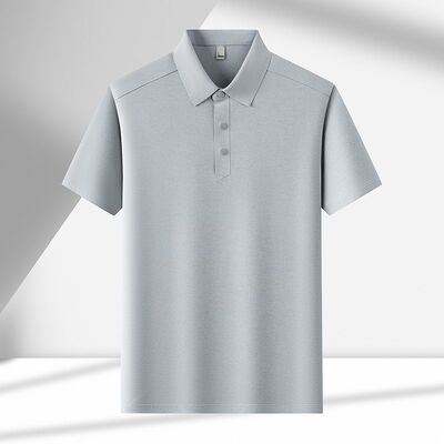 2966 Summer new 175g 100% polyester fiber men's polo shirt business plain T-shirt