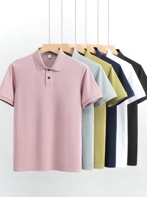 2820 Summer New Arrival 170g 75.4% Polyester 19.4% Cotton 1.8% Viscose 1.2% Linen 1.1% Mulberry Silk 1.1% Rayon Casual Commuter Polo Shirt