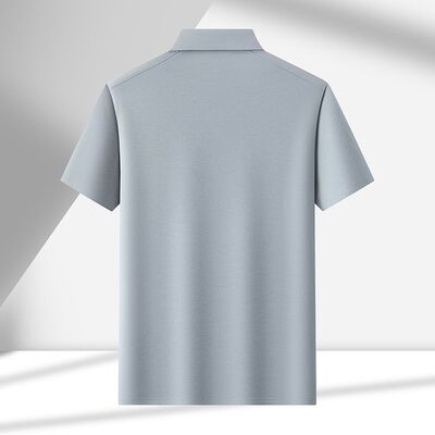 2986 Summer New 175g 100% Polyester Fiber Summer High-end Lapel Short Sleeved Men's Polo Shirt