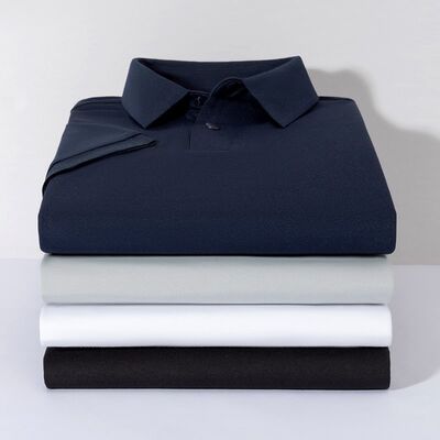 2832 Summer New Arrival 170g 75.4% Polyester 19.4% Cotton 1.8% Viscose 1.2% Linen 1.1% Silk 1.1% Rayon Polo Shirt Solid Color Korean Style Trendy T-Shirt