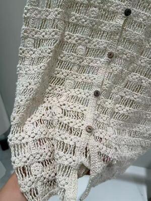 Summer New Fashionable 100% Cotton Apricot Hook Hollow Tank Top