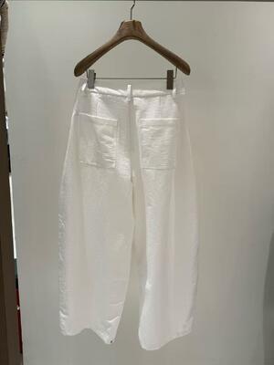 Spring/Summer 52% Tencel ™ Lyocell 40% Cotton 8% Nylon Black And White Adjustable Hem Curved Work Pants