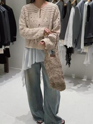 Spring And Summer Hot 100% Cotton Collarless Crochet Cardigan