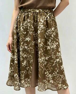 80% de lin 20% Tencel printemps/été article chaud souple et confortable jupe MIDI en lin rétro imprimé