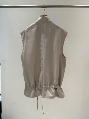 High end breathable and elastic 100% Lycra stand up collar drawstring vest for spring and summer