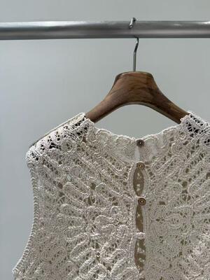 2026 new breathable and moisture absorbing 100% pure cotton crochet backless vest