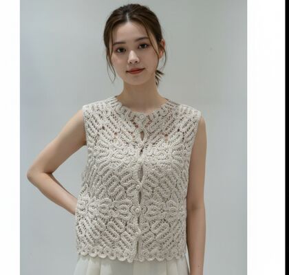 2026 new breathable and moisture absorbing 100% pure cotton crochet backless vest