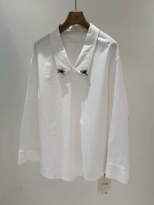 100% pure cotton spring and summer fashionable lazy French bob shirt
