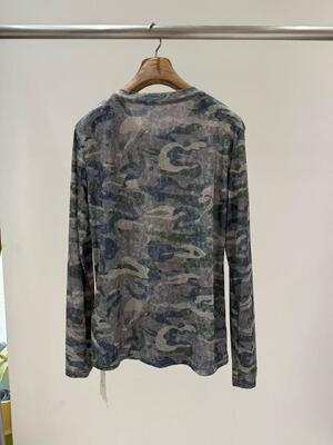 95% polyester fiber 5% spandex light luxury texture wrinkle resistant and wear-resistant high neck camouflage cardigan