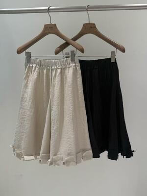 Summer hot and stylish 20% linen 18% nylon 62% synthetic silk Yamamoto Yohji style linen twisted pleated mid length skirt Fabric Features