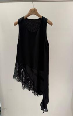 Spring and summer hot item 65% cotton 35% spandex luxurious Tencel nightgown - eyelash lace decorative hem - environmentally friendly ultra soft casual wear