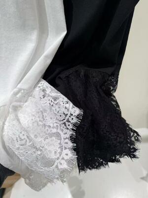 Spring and summer hot item 65% cotton 35% spandex luxurious Tencel nightgown - eyelash lace decorative hem - environmentally friendly ultra soft casual wear