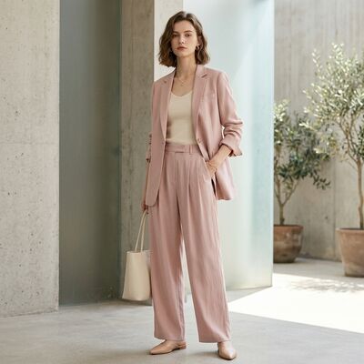 5456 95% Tencel 5% Linen High end Breathable and Non deformable Blended Fashion Fabric