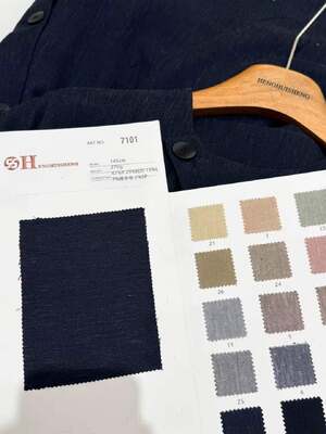 7101 47% polyester 29% viscose fiber 15% linen 7% wool 2% spandex blend minimalist light luxury fabric elastic breathable fabric casual wear