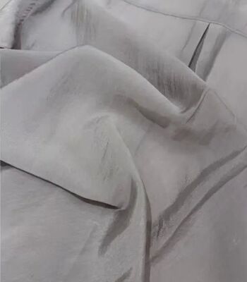 84% Cupro 16% Polyester Woven Shirt Fabric with Crinkled Matte Texture and Breathable Drapey Material for Ladies Shirts