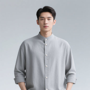 Lightweight Nylon Cotton Blend Fabric Gray Texture Shirt Fabric Breathable For Everyday Wear